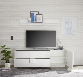 Jupiter 1 ajtós, 2 fiókos tv állvány fehér 182 cm