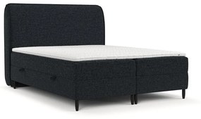 Fekete ágyneműtartós boxspring ágy 140x200 cm Melba – Maison de Rêve