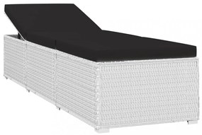 3 részes fehér polyrattan kerti napozóágy szett asztallal