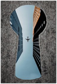 Poszterek 60x90 Repülőgép az épületek között