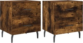 vidaXL 2 db füstös tölgy színű szerelt fa éjjeliszekrény 40x35x47,5 cm