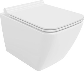 Mexen Vega  Perem nélküli fali wc lassú záródásu tetövel  slim, duroplast,  fehér - 3065400 Wc