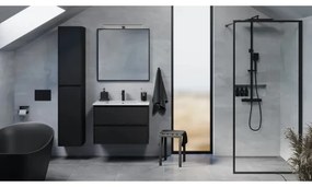 Fürdőszobai szekrény mosdóval MOLDE 80 cm fekete