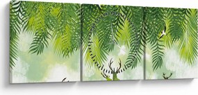 Kép - szarvas az erdőben (órával) (90x30 cm)