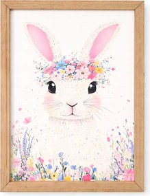 Kép Nyuszival Fehér Alapon Fali Dekoráció 40X30X1,5 Opa