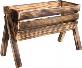 Napbarnított Virágágyás Lábakon Fa Virágtartó Doboz 46x21x28 cm