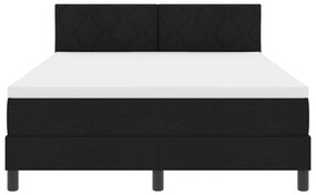 Box Spring Ágy Matraccal &amp; LED Fekete 140x190 cm Szövet