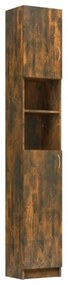füstös tölgy színű szerelt fa fürdőszobaszekrény 32x25,5x190 cm