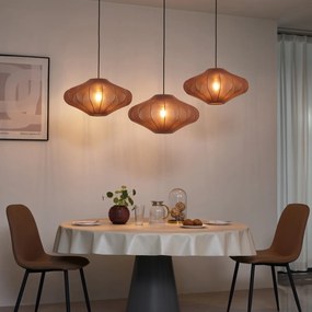 Japandi függőlámpa barna 50cm 3-lámpás - Plu