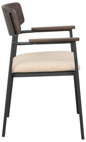 Krémszínű-sötétbarna étkezőszék szett 2 db-os Maymont – Rowico