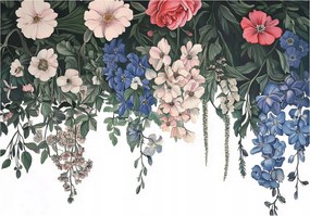 Fotótapéta levelek 3D Hatás virágok Modern elegáns nappali hálószoba Loft