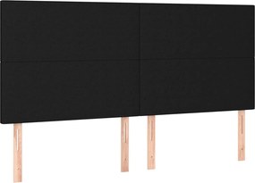 fekete szövet fejtámla 160x5x118/128 cm