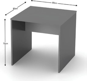 Íróasztal, grafit/féher, RIOMA NEW TYP 17