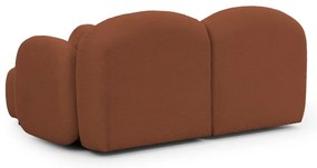 Terrakotta színű buklé sarokkanapé (jobb oldali-heverő résszel) Orbit – Ropez