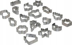 Mézeskalács Formák Szett 18 Db-os Rozsdamentes Acél Karácsonyi Ezüst