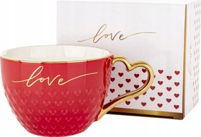 Porcelán bögre díszdobozban love ajándék 500 ml csésze