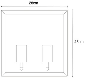Kültéri fali lámpa fekete és réz 2 lámpás - Rotterdam