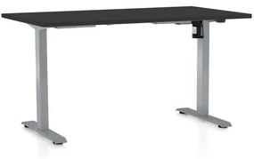 OfficeTech A állítható magasságú asztal, 120 x 80 cm, szürke alap, fekete