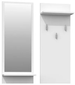 Riva fali akasztó tükörrel - fehér