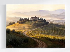 Vászonkép Canvas Toszkána Olaszország Szőlő Táj Villa Ház 80x60