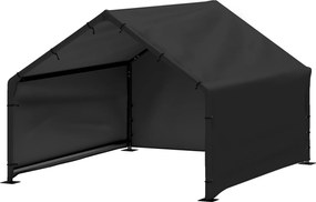 PawHut kutyaház víz- és UV-álló tetővel, 125 x 110 x 93 cm – beltéri/kültéri menedék kutyáknak 30 kg-ig, fekete