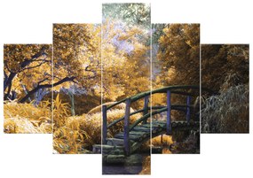 Gario Vászonkép Japán aranykert - 5 részes Méret: 150 x 70 cm
