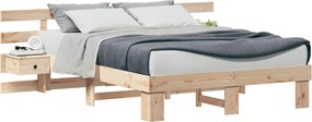 vidaXL Ágykeret fejtámlával Barna 160 x 200 cm Tömör fenyőfa