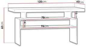 Dohányzóasztal Nadenas N13 (sötét kőris) . 1103739