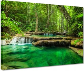 Vászonkép 40x30 Erawan vízesés Thaiföld