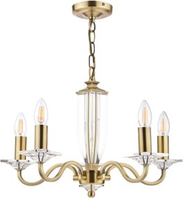 LAURA ASHLEY 3552999-Q CARSON Kristály Csillár Antik sárgaréz, Fehér E14 IP20