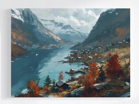 Vászonkép Canvas Tájkép Skandinávia Norvégia Fjord Hegyek Kilátás 100x75