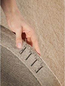 Natúr színű kézi szövésű gyapjú kerek szőnyeg ø 200 cm Puristic Knots – Elle Decoration