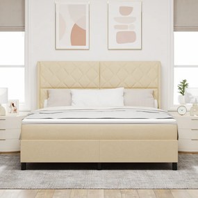 Boxspring ágy matraccal - Krém 180x200 cm Szövet
