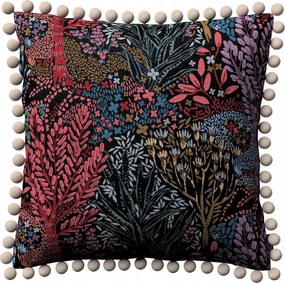 Párnahuzat 45x45 színes növények fekete alapon
