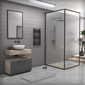 Fekete 400x800mm törölközőszárítós fürdőszobai radiátor Welland Lux | Készletről | Gyors kiszállítással