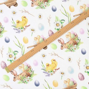 Goldea húsvéti teflon szövet terítőknek - húsvéti szimbólumok 160 cm