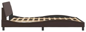 barna műbőr ágykeret fejtámlával 120 x 200 cm