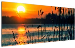 Kép - Naplemente a tó felett (120x50 cm)
