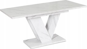 Bővíthető étkezőasztal 120–160 cm fehér márvány hatású kivitelben - CLARK