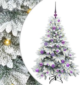 vidaXL Mű karácsonyfa 150 LED-del állvánnyal Fehér 120 cm PE és PVC