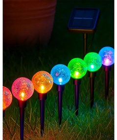 RGB LED napelemes lámpa 10xLED/1,2V 300 mAh IP44 fekete