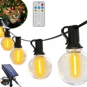 Kerti Girland Napelemes Gömbök 10M Led Lámpa Fehér Meleg Szett IP65