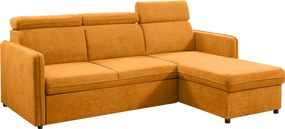 Kinyitható ülőgarnitúra, mustárszínű, ALECHANDRO A ROH