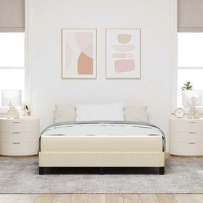 Boxrugós ágy matracmal Krém 140 x 200 cm szövet