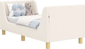 vidaXL Gyerekágy keret fejtámlával Krém 70 x 140 cm Juh Gyapjú