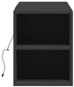 fekete fali TV-szekrény LED-világítással 135x31x39,5 cm