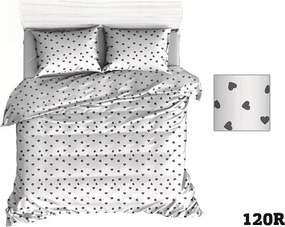 Pamut ágyneműhuzat 90x120 cm fehér szívecskés mintával