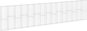 vidaXL horganyzott acél gabion fal fedéllel 900 x 30 x 200 cm