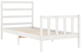 fehér tömör fenyőfa ágykeret matrac nélkül 90 x 190 cm