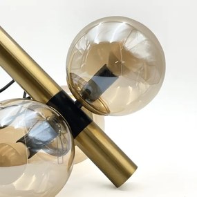 Csillár zsinóron ROLLO 3xE14/5W/230V arany/füstös bézs